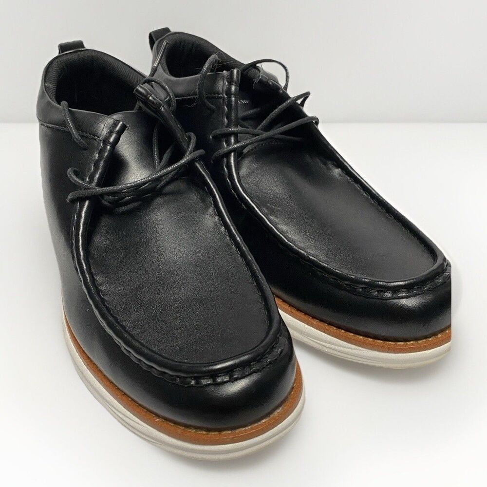 Bruno Marc Classic Dress Casual Chukka Boots  Black Vegan Leather Mens Size 9.5
